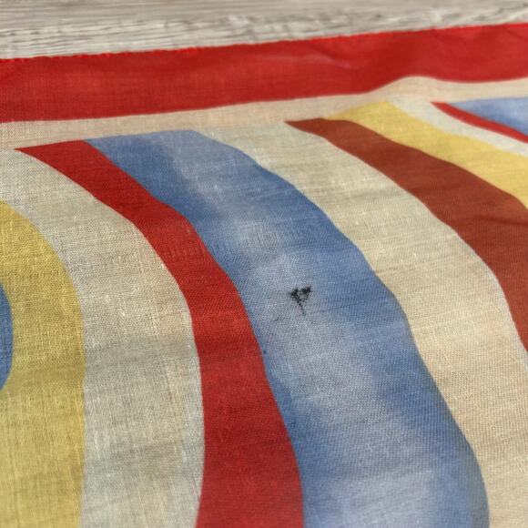 Solid & Striped Retro Wave Print Sheer Scarf Wrap Multicolor 35x57 - Picture 6 of 9